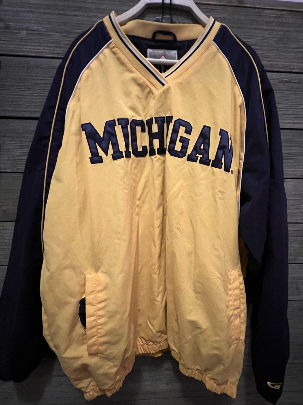 Michigan Men's Maize and Navy Pullover Jacket